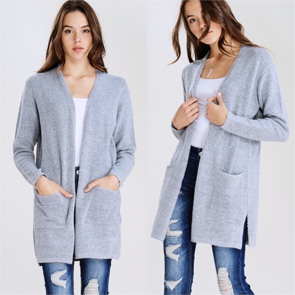 felicias Sweaters - Light Gray Soft Cardigan